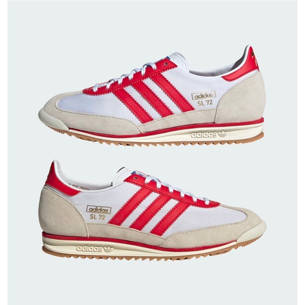 Adidas SL 72 75th Anniversary Cloud White Better Scarlet Red Women's Sz 8 JP5277
